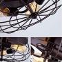Vintage Metal Cage Flush Mount Ceiling Light - Semi Flush Mount Ceiling Light Fixtures 3-Light E26 Metal Cage for Kitchen Dining Room Living Room