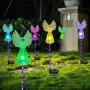 Angel Landscape Path Lights 2 pcs Angel Solar Lights Outdoor Grave Decorations for Cemetery Garden Gifts for mom Garden Decorations Garden Gift Memorial Stones for Loved Ones Grandma Birthday Gifts