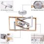 Dailyart Rotatable Ceiling Light, Rustic Ceiling Light with Adjustable Framework, Retro Vintage Industrial Flush Mount Ceiling Light for Living Room, Bedroom, Kitchen, Dining Room, Porch,11.2''x16''