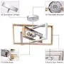 Dailyart Rotatable Ceiling Light, Rustic Ceiling Light with Adjustable Framework, Retro Vintage Industrial Flush Mount Ceiling Light for Living Room, Bedroom, Kitchen, Dining Room, Porch,11.2''x16''