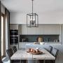 Oldiron 4 Light Rectangle Chandelier,Industrial Square Cage Chandelier Kitchen Island Ceiling Light Fixture for Entryway Bar Hallway Dining Room