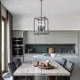 Oldiron 4 Light Rectangle Chandelier,Industrial Square Cage Chandelier Kitchen Island Ceiling Light Fixture for Entryway Bar Hallway Dining Room