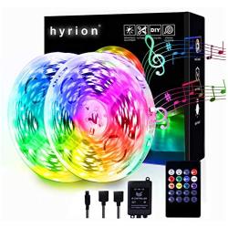 hyrion Music Led Strip Lights Color Changing, Music Sync with 20 Keys Remote Rope Light Strip 65.6ft