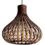 Bagood Natural Bamboo Chandelier DIY Wicker Rattan Lamp Shades Weave Hanging Light D13.8INCH