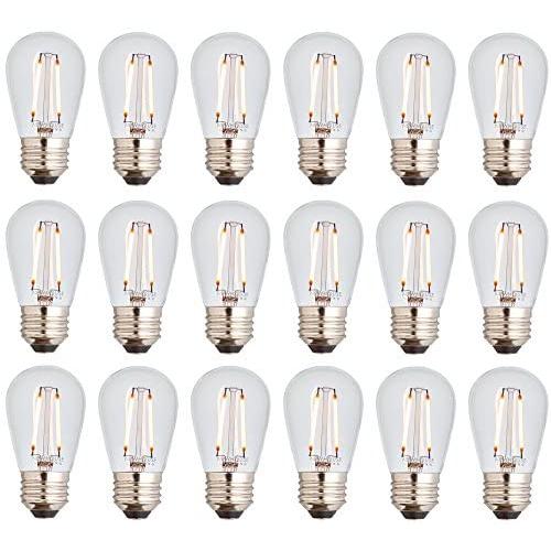 Newhouse Lighting S14LED18 Outdoor Weatherproof Shatterproof S14 String Light Bulbs, 18-Pack, Glass, 18 Count