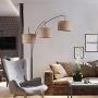 LHLYCLX Multi-Head Tree Floor Lamp, Adjustable Arc Standing Lamps for Living Room-3 Lights Hanging Over The Couch from Behind (Black)