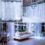 24HOCL Curtain String Lights, 12 Lightning Modes USB Powered Fairy Lights String with Sound Activated & Timer Function for Bedroom Wedding Party Youtuber Backdrop Outdoor Indoor Decor (Cold White)