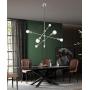 BOWRAIN 6 Lights Brushed Nickel Chandelier Light Fixture Contemporary Sputnik Pendant Light Modern Flush Mount Hanging Lamp for Dining Kitchen Island Bedroom Lighting