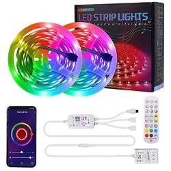 Smart WiFi LED Strip Lights,RGB Light Works with Alexa,Google Home Brighter 5050 LEDs,16 Million Colors, App Controlled Music Light Strip Color Changing led Strip Lights for Bedroom,Kitchen,TV, Party