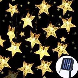 Darknessbreak Solar Christmas Lights Outdoor Star Lights String,35ft 50 LED Twinkle Fairy Solar String Lights Waterproof for Patio,Garden,Backyard,Lawn,Christmas Tree,Porch Decor.