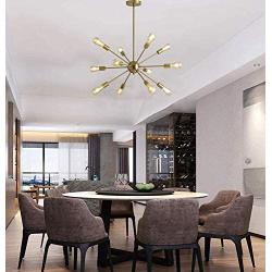 Modern Creative Sputnik Chandelier, American Style Mid Century Pendant Lighting Industrial Vintage Ceiling Light Fixture for Living Room/Bedroom/Dining Room