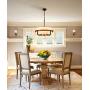 AXILAND Rustic Drum Chandelier 4-Light Dining Room Chandelier with Off-White Fabric Shade