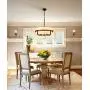 AXILAND Rustic Drum Chandelier 4-Light Dining Room Chandelier with Off-White Fabric Shade