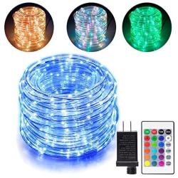 YOZATIA 66ft Led Rope Lights Outdoor String Lights with 200 LEDs,16 Colors Changing Waterproof Starry Fairy Lights Plug in for Bedroom,Indoor,Patio,Home Decor