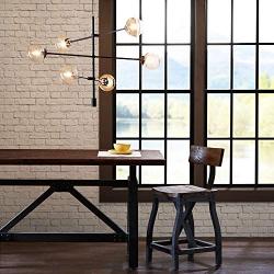 Ink+Ivy II150-0010, Cyrus Six-Light Modern Chandeliers - Height Adjustable, Plated Finish, Glass Sphere Shades Pendant Sputnik Ligthing Lamp, Dining Room Lighting Fixtures, LED Compatible, Bronze