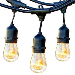 Brightech Ambience Pro - Waterproof Outdoor String Lights - Hanging Industrial 11W Edison Bulbs - 48 Ft Vintage Bistro Lights - Create Great Ambience in Your Backyard, Gazebo