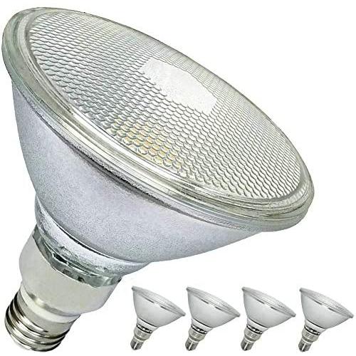 PAR38 LED Flood Light Bulb,Classic Glass,Bright White Light,18W(=70W-150W PAR38 Halogen Equivalent) LED Daylight 5000K,E26 Base,Indoor/Outdoor Waterproof IP65,120V,4-PACK