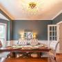 Gold Starburst Firework Chandeliers Crystal Lighting Fixtures Stainless Steel Ceiling for Bedroom Dining Room 5 Lights