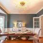 Gold Starburst Firework Chandeliers Crystal Lighting Fixtures Stainless Steel Ceiling for Bedroom Dining Room 5 Lights