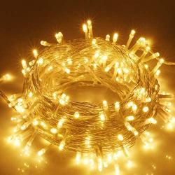 VTECHOLOGY Christmas String Lights, 33FT 100 LEDs Indoor String Lights 8 Modes with End-to-End Plug Fairy Lights Decoration for Indoor Outdoor, Warm White (Clear Wire)