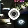 GIGALUMI 12 Pack Solar Ground Lights, 8 LED Solar Powered Disk Lights Outdoor Waterproof Garden Landscape Lighting for Yard Deck Lawn Patio Pathway Walkway (White)