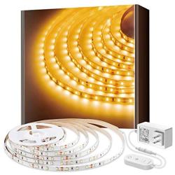 Govee Warm White LED Strip Lights, Bright 300 LEDs, 3000K Dimmable Strip Lights with Control Box, 16.4 Feet for Bedroom, Kitchen Cabinets, Living Room, ETL Listed Adapter Included