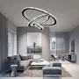 Crystal Chandelier 3 Rings 11.8''+19.7''+27.6'' Daylight 5000K 96W LED Circular Ceiling Lighting Fixture Wowatt Modern Pendant Light for Dining Living Bed Room Adjustable Stainless Chain for DIY Shape