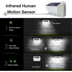 Solar Wall Lights Outdoor Motion Sensor, Waterproof 90 LED Security Lights Wireless 3 Optional Modes Solar Powered Lights Path Lights Patio Lights Fence Lights for Garden Patio Yard Garage (2 Pack)