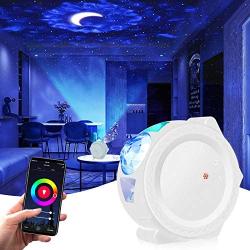 Smart Star Projector Galaxy Cove Projector Light for Bedroom Work with Alexa, Galaxy 360 Pro Projector Star Light Projector for Bedroom LED Sky Night Light Projector Star& Moon for Baby, Kids, Adults