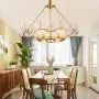 9-Light Living Room Dining Room Bedroom Project Golden Simple Creative Dining Table Glass Bird Chandelier Size: 100 40CM