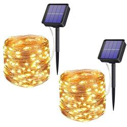 Upoom [2 Pack] Solar Fairy Lights, 400 LED Outdoor Solar String Lights Garden Copper Wire Decorative Lights 72Ft Waterproof Indoor Outdoor Lighting for Garden, Patio, Yard, Christmas