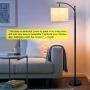 DLLT Led Floor Lamp,Modern Tall Floor Lamp Farmhouse Industrial Light 8W Classic-Arc with Hanging Floor Lamp Drum Shade,Reading Standing Lamp for Living Room,Bedroom,Office,Study Room,E26 Bulb-Warm