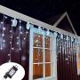 Orangie 8 Modes LED Icicle Lights, 9.8 FT 96 LED Fairy String Lights Plug in Extendable Curtain Light String Christmas Lights for Bedroom Patio Yard Garden Wedding Party (Cool White)