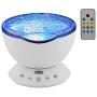 StarLight Remote Control Multicolor Ocean Wave Projector Night Light Lamp with Built-in Music Player for Kids Adults Bedroom Living Room (White)