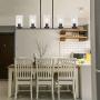 Lucidce 5 Lights Contemporary Chandeliers Pendant Lighting Dining Room Lighting Fixtures Hanging Oil Rubbed Bronze for Kitchen Island with Clear Glass Shades Linear