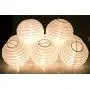 KI Store Lantern String Lights Set of 10 Extendable Plug-in Oriental Style Lanterns with Lights for Weddings Parties Bedroom Decoration (Plain White)