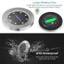 Solar Ground Lights, Disk Lights Solar Powered - 8 Led, Outdoor in-ground Solar Lights for Landscape, Walkway, Lawn, Steps Decks, Pathway Yard Stairs Fences, LED lamp, Waterproof(8 Warm White)