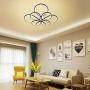 Ganeed Dimmable LED Ceiling Lights,104W Modern Two Layers LED Chandelier,Acrylic Ceiling Lamp Fixture with 8 Rings for Bedroom Dining Room Kitchen,3000-6500K/Black