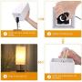KINGSO USB Table Lamp Bedside Table Lamp with 2USB Charging Ports and Outlet, 3 ON/Off Switch Settings for Bedroom, Living Room, Office (Bulb Not Included)
