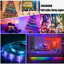 Smart WiFi LED Strip Lights,RGB Light Works with Alexa,Google Home Brighter 5050 LEDs,16 Million Colors, App Controlled Music Light Strip Color Changing led Strip Lights for Bedroom,Kitchen,TV, Party