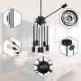 Modern Creative Sputnik Chandelier, American Style Mid Century Pendant Lighting Industrial Vintage Ceiling Light Fixture for Living Room/Bedroom/Dining Room