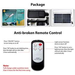 RuoKid 80W Solar Street Lights Outdoor Lamp, 84 LEDs 1500lm IP67 Light with Anti Broken Remote Control Mounting Bracket, Dusk to Dawn Security Led Flood Light for Yard, Garden, etc.