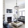 Modern French Crystal Chandelier Farmhouse Pendant Lighting Rustic Ceiling Light Fixture for Dining Room Living Room Bathroom Bedroom Foyer