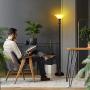 Brightech Evelyn LED Floor Lamp- Free Standing Tall Pole Torchiere Light – Dimmable Lamp for Living Room, Office Or Bedrooms- Modern Upright Design with Glass Shade - with Three Way LED Bulb - Black Brightech Evelyn LED Floor Lamp- Free Standing Tall Pole Torchiere Light – Dimmable Lamp for Living Room, Office Or Bedrooms- Modern Upright Design with Glass Shade - with Three Way LED Bulb - Black
