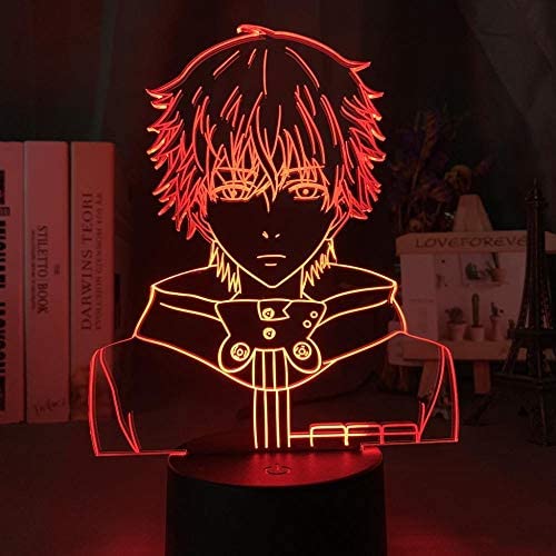 3D Night Light 3D Led Night Light Tokyo Ghoul Ken Kaneki Face Nightlight for Reading Room Decor Light Anime Gift for Birthday Table Lamp USB YOUTH002