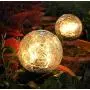 Dailyacc Garden Solar Ball Lights Globe Cracked Glass Outdoor Lamp Waterproof Warm White Led for Outdoor Pathway Walkway Patio Yard Lawn Dailyacc Garden Solar Ball Lights Globe Cracked Glass Outdoor Lamp Waterproof Warm White Led for Outdoor Pathway Walkway Patio Yard Lawn