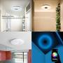 OFFDARKS Smart Ceiling Light Flush Mount Ceiling Light Fixture Support WiFi/Alexa/Google Home 12inch 36W(3000LM) with Bluetooth Speaker Music for Living Room Bedroom Remote APP Control