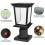 Solar Post Light Outdoor, Aluminum Exterior Motion Sensor Post Pole Lantern with 3 Inch Pier Mount Base, Daylight White 6500K Glass Post Cap Ligh