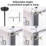 Lampundit 12 Light DNA Chandelier LED Lighting with 12 G9 Bulb, Modern Chandelier with Globe Glass Shade, Mid-Century Modern Ceiling Light Fixture for Dining Room Living Room Bedroom Kitchen - Black