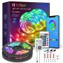 Nexillumi WiFi Smart Alexa-Enabled LED Lights for Bedroom 40 ft with Remote Music Sync 5050 RGB Flexible LED Strip Lights (40Ft WiFi+ Remote+ MIC Control)